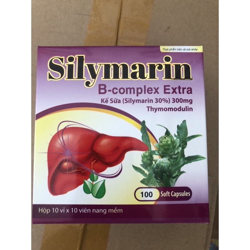 Viên uống SILYMARIN B-COMPLEX EXTRA kiểm soát an ninh gan , hỗ trợ, giải độc gian, hạ men gan - Hộp 100 viên