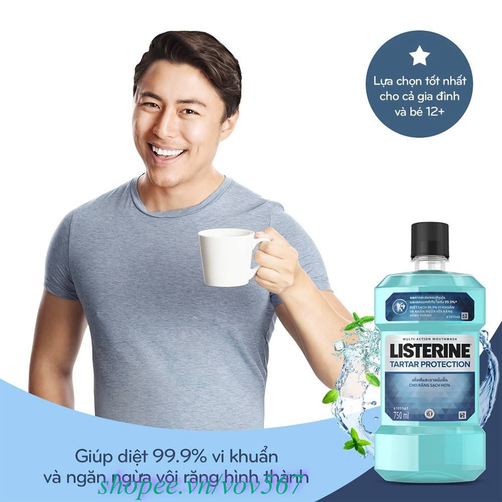 Nước Súc Miệng 250Ml Listerine Healthy Bright Làm Trắng Răng Thơm Miệng, vov567 100% Là Hàng Chính Hãng.