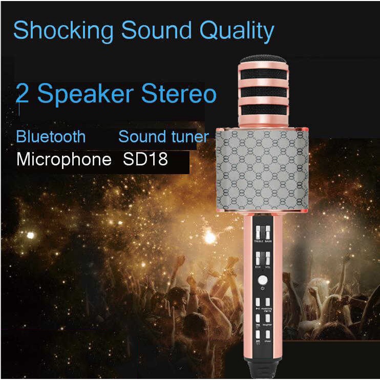 [𝑩𝒂̉𝒏 𝑵𝒂̂𝒏𝒈 𝑪𝒂̂́𝒑] MICRO KARAOKE BLUETOOTH SD18 - KẾT NỐI NHANH - MICRO THU ÂM TỐT - ÂM THANH CỰC HAY