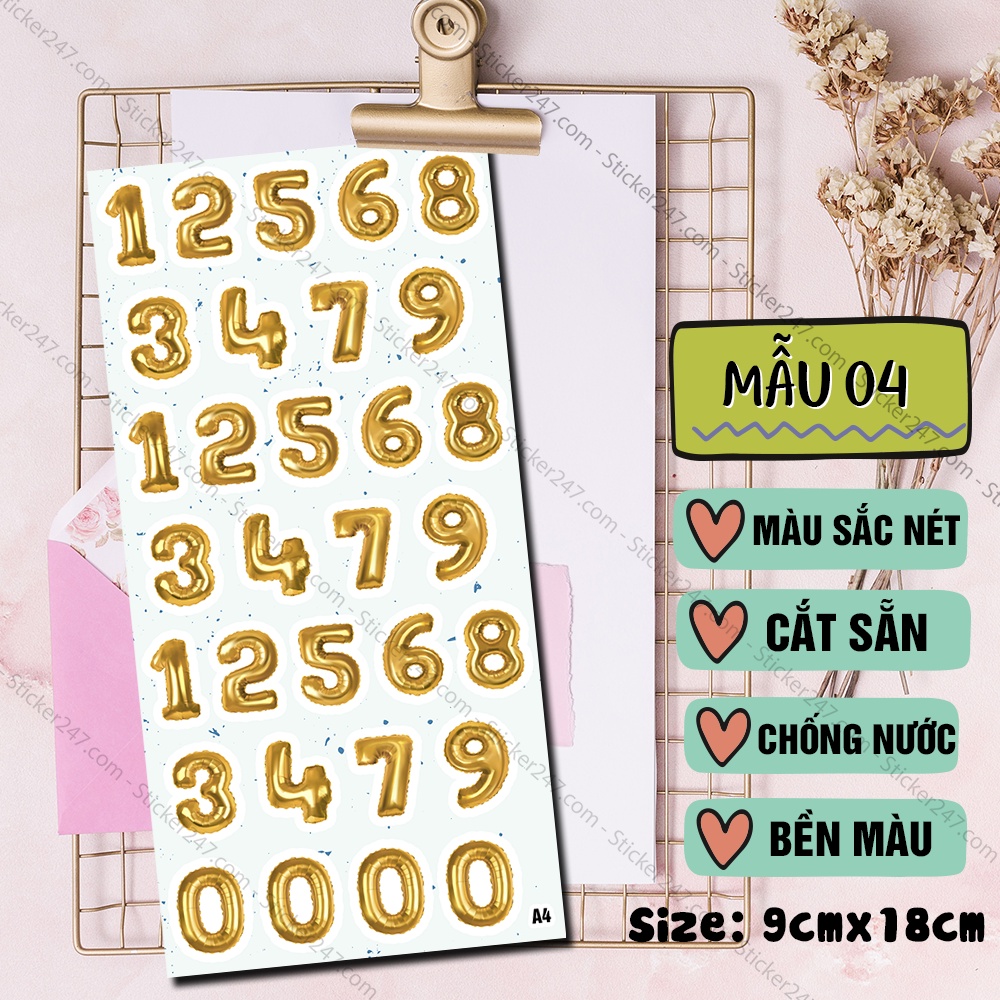 Nhãn dán trang trí bảng chữ cái ABC, chữ số 123 nhiều mẫu 𝑭𝒓𝒆𝒆𝒔𝒉𝒊𝒑 chống nước, sticker trang trí bảng kế hoạch, sổ tay