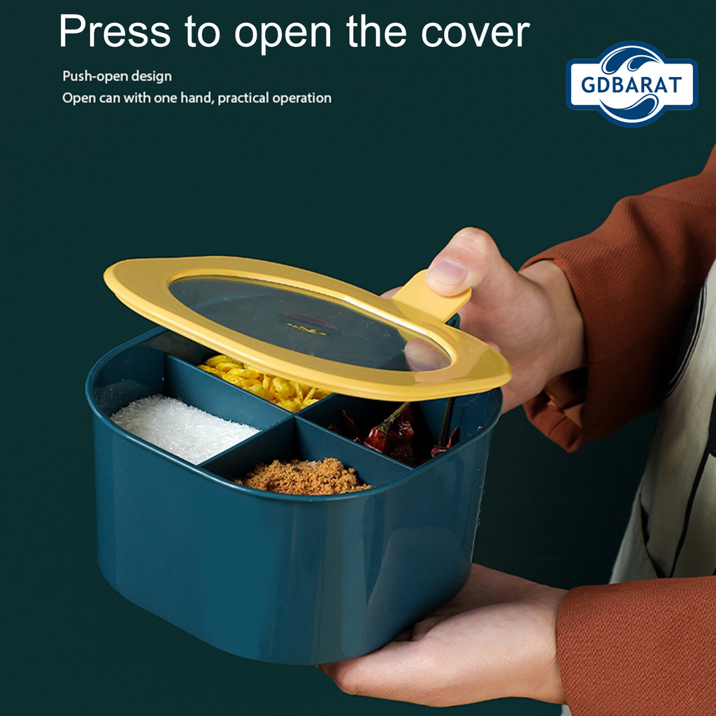 Hộp Đựng Gia Vị 4 Trong 1 Kèm Muỗng Tiện Dụng Cho Nhà Bếp