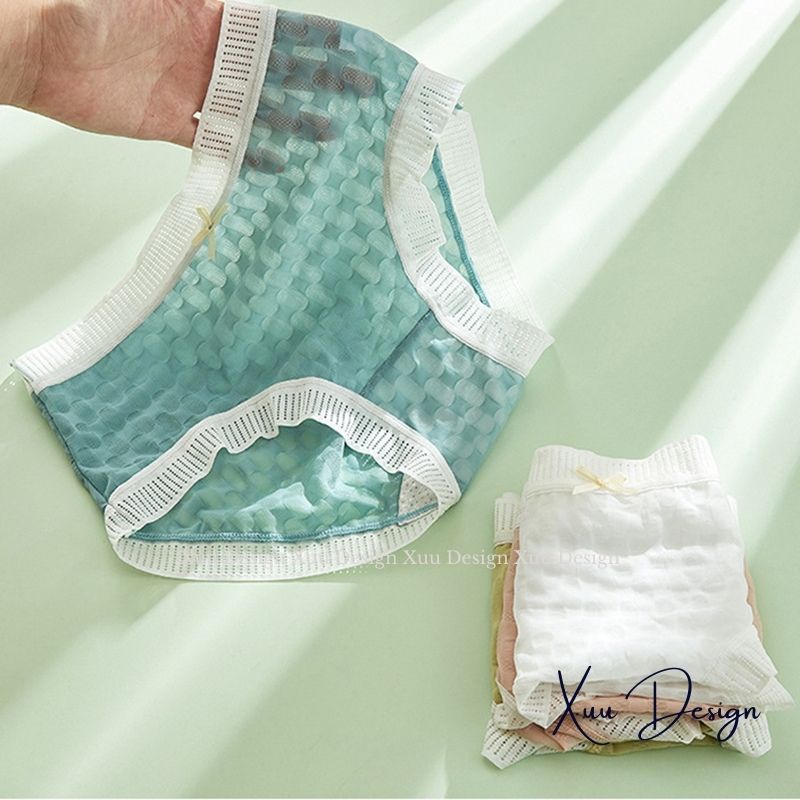 Quần lót nữ Wexuu vải su lạnh siêu mát phối ren màu pastel ngọt ngào - QC112