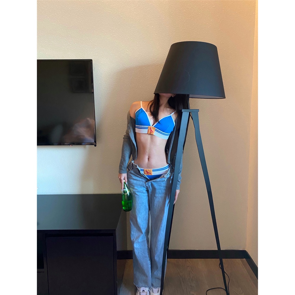 Bộ Đồ Thể Thao 2 Món Áo Ngực + Quần Lót Vải Cotton Thiết Kế Mới Quyến Rũ