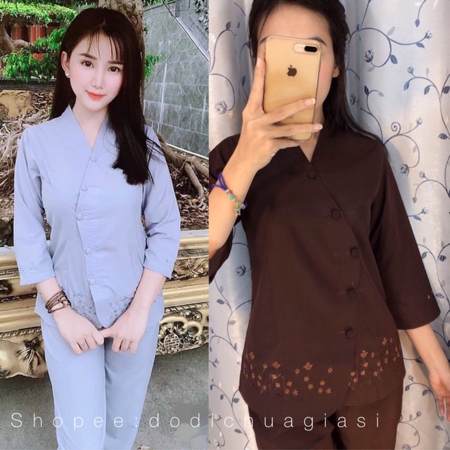 ĐỒ LAM ĐI CHÙA # Thêu Hoa Cỏ | BigBuy360 - bigbuy360.vn