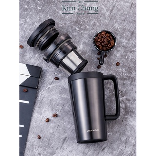 Ly Giữ Nhiệt Có Lọc inox Pha Cà Phê, Trà Lock&Lock Coffee Filter Mug LHC4197 580ml Màu Đen tuyệt đẹp