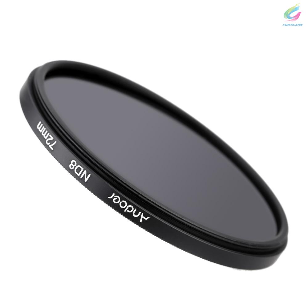 FY Andoer 72mm UV+CPL+ND8 Circular Filter Kit Circular Polarizer Filter ND8 Neutral Density Filter with Bag for Nikon Canon Pentax Sony DSLR Camera