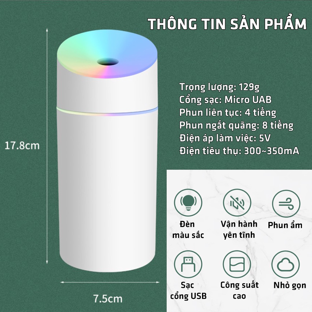 Máy Phun Sương, Máy Xông Tinh Dầu, Máy Phun Sương Tạo Ẩm Cầm Tay AURORA