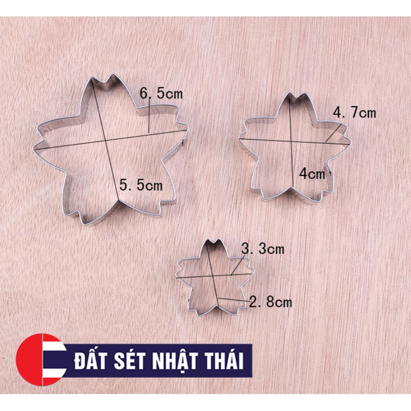 KHUÔN CẮT HOA ANH ĐÀO SAKURA 5 CÁNH LÀM HOA ĐẤT SÉT, HOA ĐƯỜNG, XÔI HOA ĐẬU, HOA BÁNH KEM, RAU CÂU