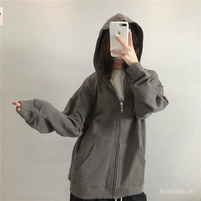 Áo Hoodie Dáng Rộng Kiểu Vintage Phong Cách Hàn Quốc Thời Trang Xuân Thu 2020 Cho Nữ