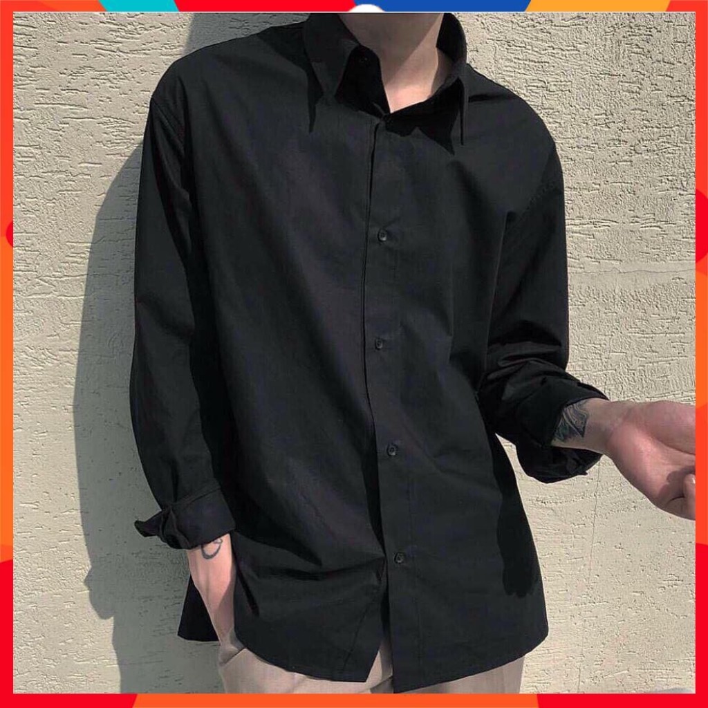 Áo sơ mi nam dài tay Hàn Quốc dáng ôm,cổ bẻ vải lụa chống nhăn chống xù | BigBuy360 - bigbuy360.vn