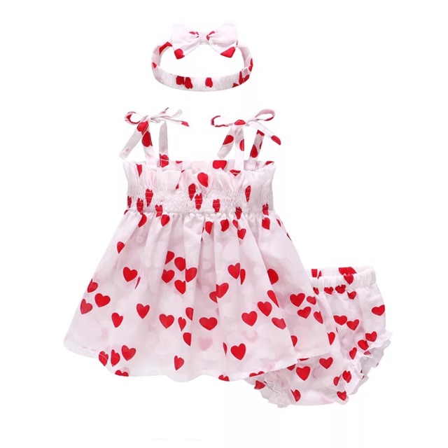 Set áo trái tim kèm chip, băng đô (7-15kg)