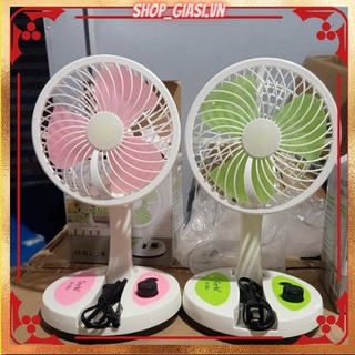 Quạt Tích Điện Gấp Gọn Đa Năng Có Đèn Led Siêu Sáng Siêu Tiện Lợi