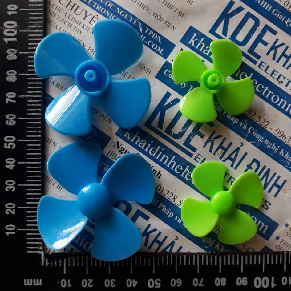 cánh quạt nhựa 4 cánh đủ màu, đường kính cánh quạt 40mm/56mm/80mm/100mm kde2734