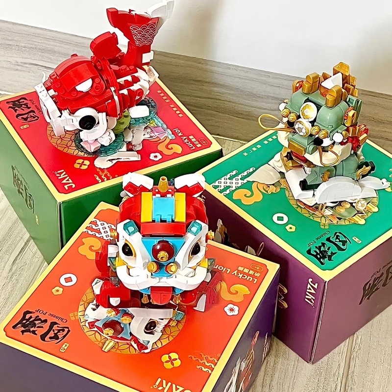 Đồ chơi xếp hình mô hình lắp ráp Con Lân Cá Koi Linh Vật May Mắn Lucky Lion Kirin Koi Jaki quà tặng mùa Tết trang trí