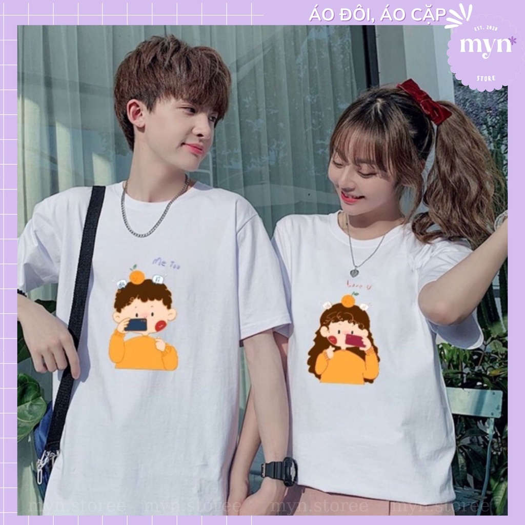 Áo Phông Cặp Đôi Hoạt Hình Dễ Thương, Áo Couple, Bạn Thân