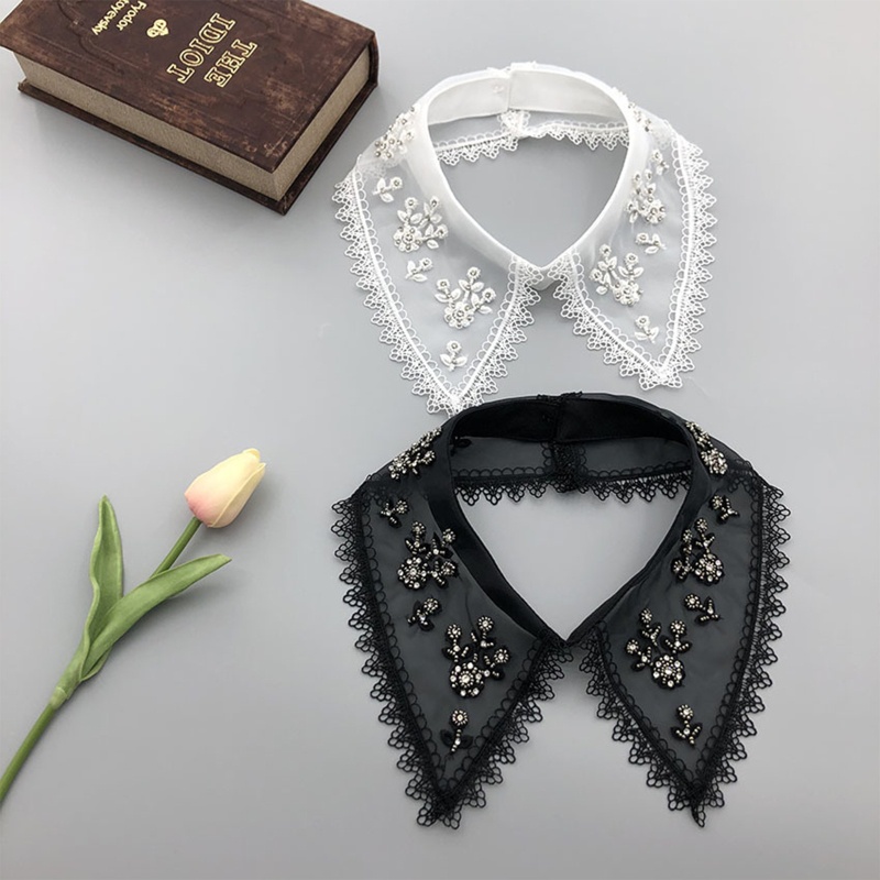 Cổ Áo Rời Giả Hai Lớp Họa Tiết Hoa Thời Trang Hàn Quốc Cho Nữ