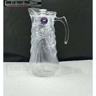 BÌNH THỦY TINH CA QUAI RÓT HOA VĂN 1500ML