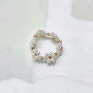 Handmade - Nhẫn hạt cườm hoa
