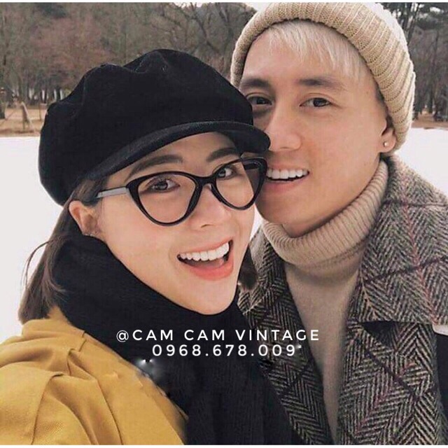 Kính râm kính mát mắt mèo heominhon giả cận thời trang sành điệu