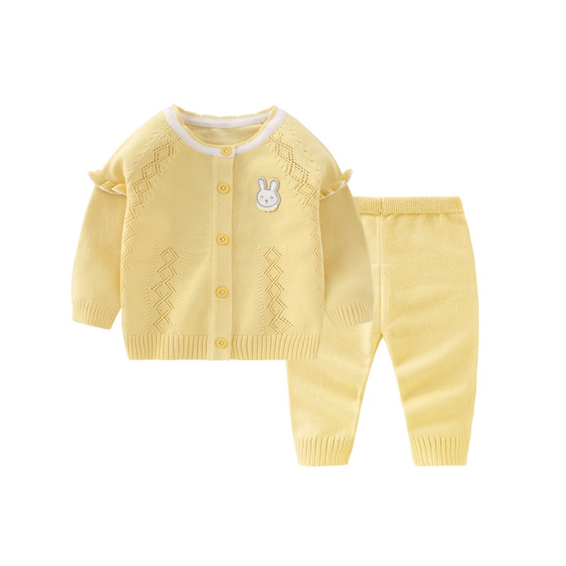 Bộ quần áo len cho bé gái 3 màu siêu xinh chất đẹp 2022