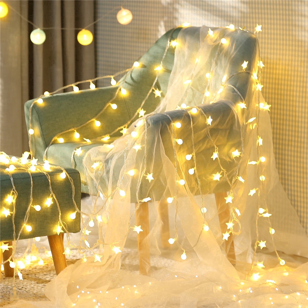 Dải đèn LED 3M 20 bóng hình ngôi sao trang trí tiệc cưới