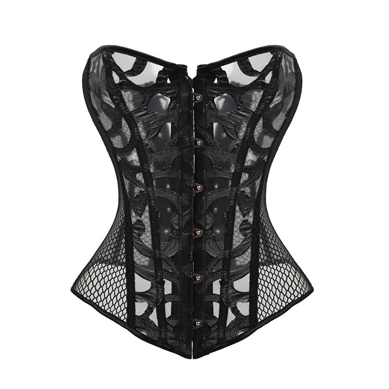Beonlema Áo Nịt Bụng Định Hình Cơ Thể Màu Trắng Đen Phong Cách gothic Quyến Rũ Cho Nữ