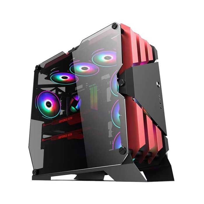 Thùng máy Case Sama Gaming TG03 (Đỏ Đen) (Tặng 6 Fan RGB)