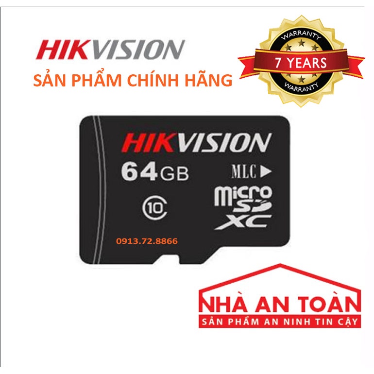 Thẻ Nhớ Hikvision 64Gb Class 10 - Bảo hành 7 năm