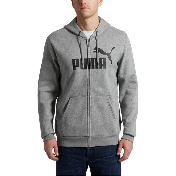 Áo khoác nỉ nam Puma Essentials Men's Hooded Fleece Logo Jacket (Màu xám)
