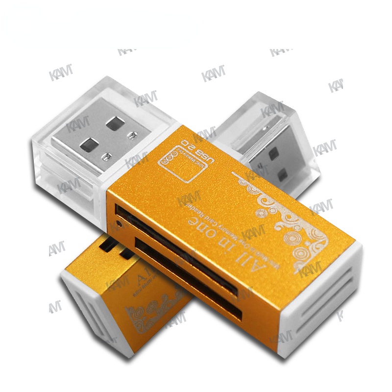 Đầu Đọc Thẻ Nhớ USB 2.0 4 Trong 1 Đa Năng Hỗ Trợ Thẻ SD / SDHC MMC / RS MMC TF / MicroSD MS / MS PRO / MS DUO M2