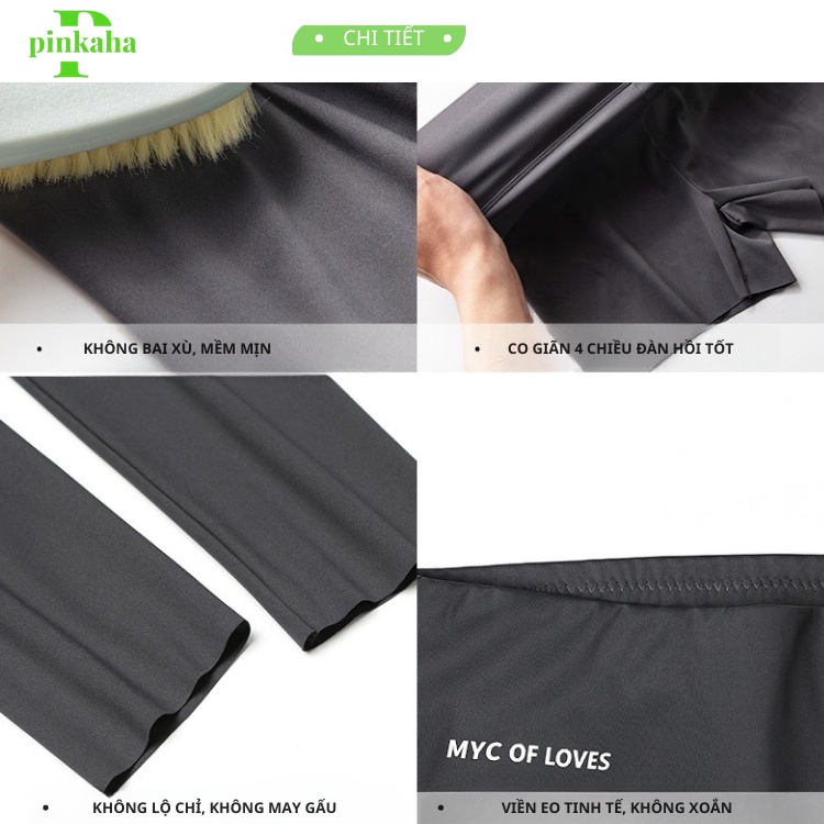 Quần legging nữ dài cạp cao đẹp cao cấp PINKAHA nâng mông vải thun cotton siêu co giãn 4 chiều ôm sát