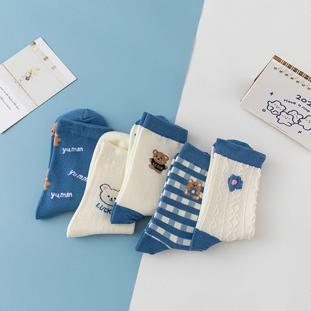 Tất Ngắn Harajuku In Hình Gấu Hoạt Hình Dễ Thương VANES1 Cho Nữ