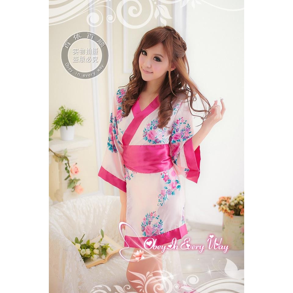 Đầm Ngủ Gợi Cảm Kimono Hồng MS613