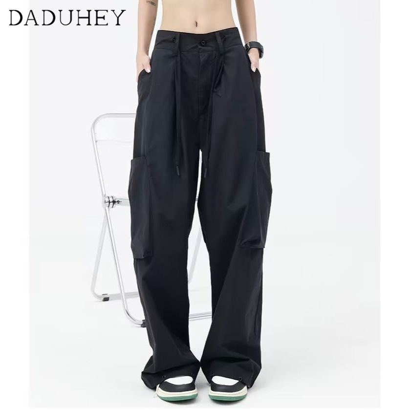 DaDuHey Men‘s and Women's Summer New Loose Casual Working Pants Wide Leg Pants Ins High Street Retro Straight-Leg Ankle-Banded Pants