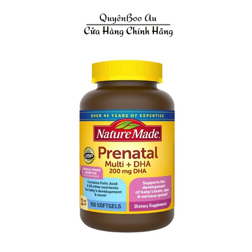 Viên Uống BÀ BẦU Nature Made – Prenatal Multi +DHA 150 Viên