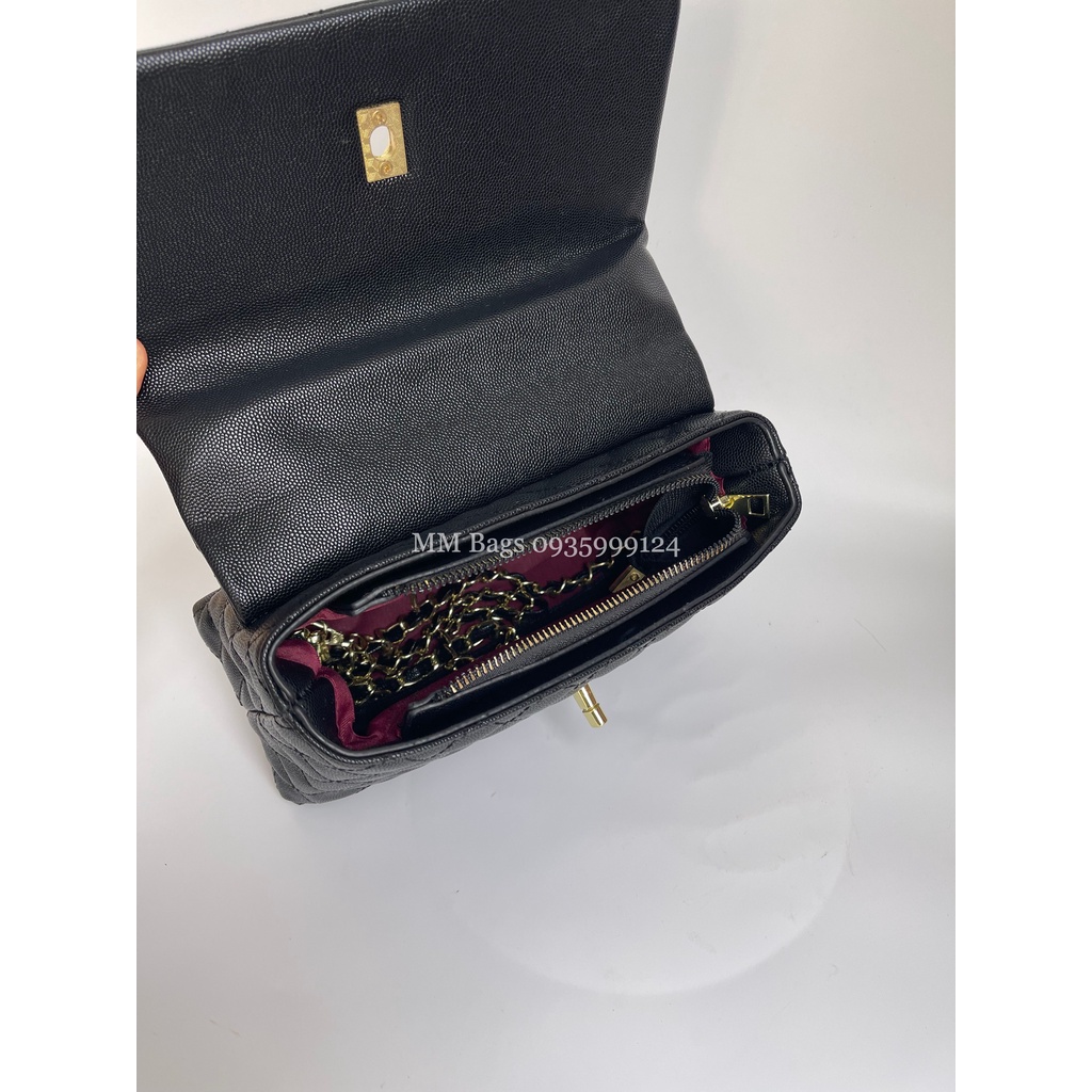 Túi xách đeo chéo nữ trần trám da hạt quai xách logo xích đồng size 33 da đẹp