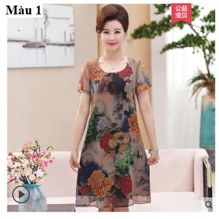 Váy Đầm Voan Trung Niên Quý phái mùa hè
