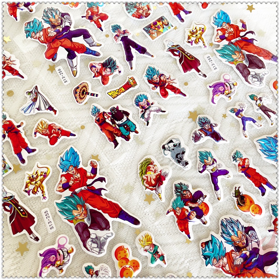 ❀ Sticker Dán Phần Thưởng Nhân Vật Hoạt Hình DRAGON BALL Q-1 ❀ 1 Miếng Dán Bong Bóng 3D Bằng PVC Chống Nước