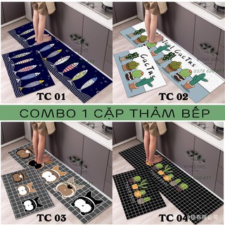Mua THẢM BẾP DẠ ÉP THẤM HÚT NƯỚC  1 CẶP (40*60+ 40*120cm) CHỐNG TRƠN TRƯỢT