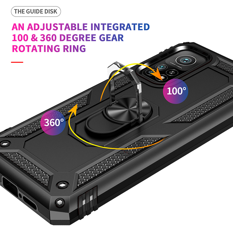 Ốp Điện Thoại Chống Sốc Bảo Vệ 360 Độ Cho xiaomi mi 10t / mi 10t pro 5g° Nhẫn Đỡ Điện Thoại Ốp