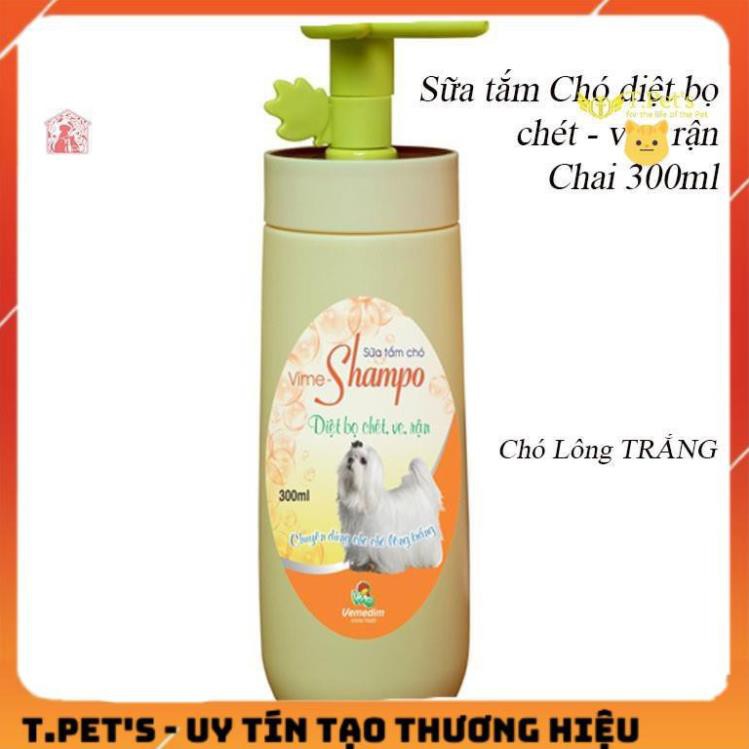 Sữa tắm cho chó LÔNG TRẮNG Vime Shampo - chai 300ml