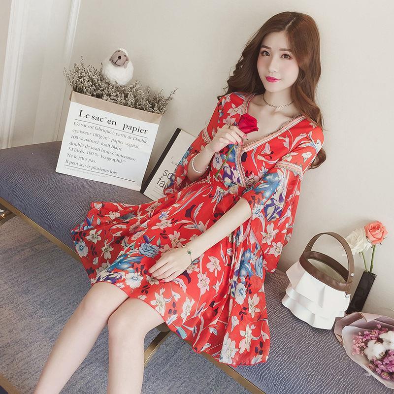 Đầm Dài Tay Dài Vải Voan Mỏng Chống Nắng Thời Trang Mùa Hè Hàng Mới Dành Cho Bạn Nữ 200 Jin Mặc Đi Biển