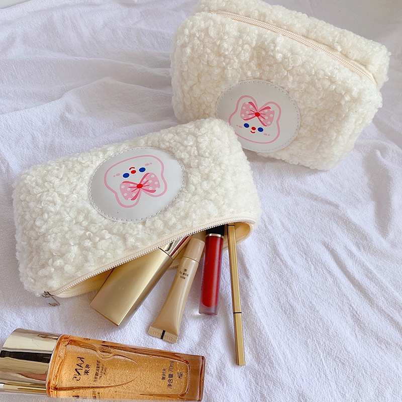 Hộp bút vải họa tiết caro hình gấu to nhiều ngăn - Túi bút lông đựng mỹ phẩm, Bóp viết DUHU HBV25 HBV24