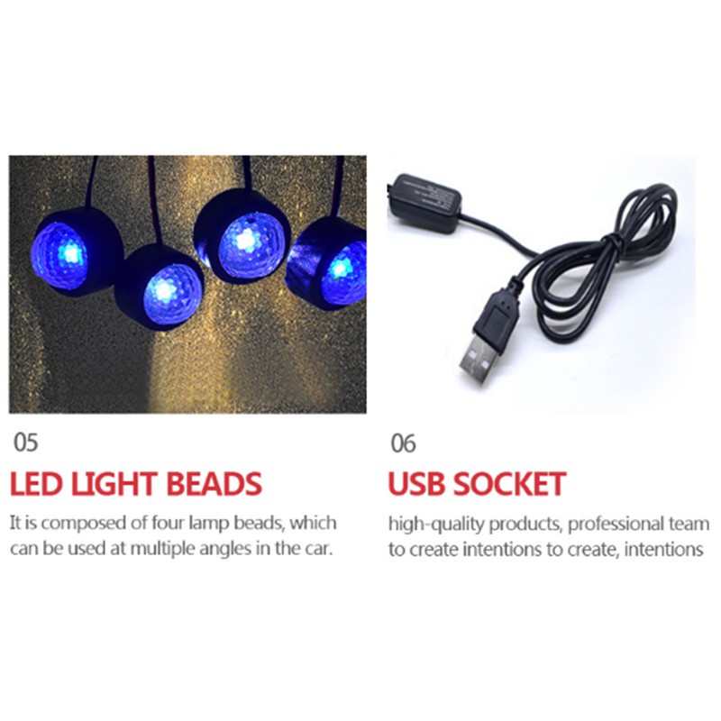 SEAMETAL Dây đèn LED USB mini dùng trang trí nội thất xe hơi