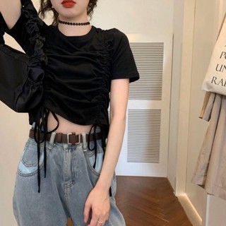 Áo croptop rút dây hai bên
