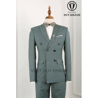 Bộ vest xanh form Hàn Quốc