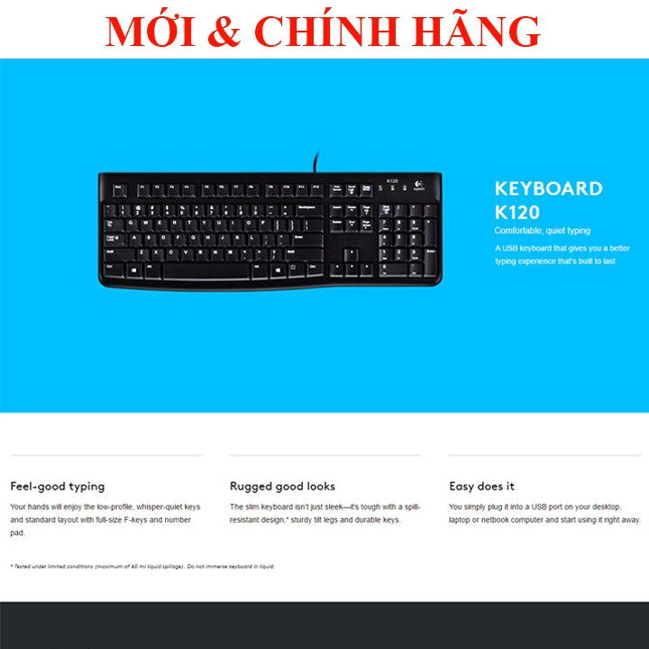 Bàn Phím CHỐNG NƯỚC Logitech K120