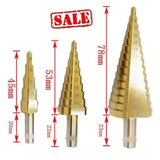 bộ 3 mũi khoan tầng hình tháp 4-32mm khoan sắt ,tôn chất lượng
