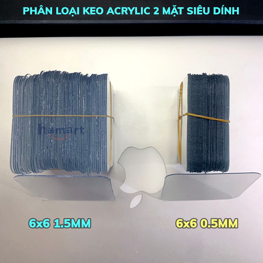 Băng Keo 2 Mặt Siêu Dính Trong Suốt Acrylic 2 Lớp Dày 1.5mm Dán Tường Chống Thấm Tiện Lợi