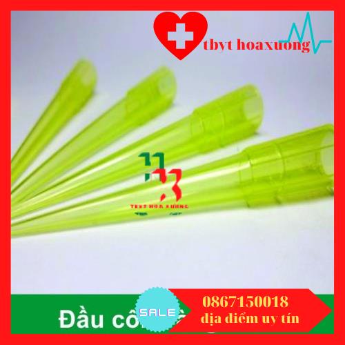 Đầu Côn Vàng Thường Không Khía 200ul Dùng Thí Nghiệm Cho Gilson Pipette Túi 1000 Cái